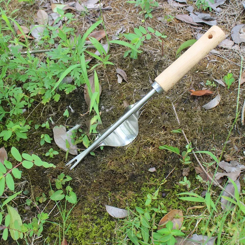 Long Handle Manual Weed Remover V-shaped Fork Design Grass Root Puller Tool for Garden Lawn Weeding and Soil Loosening Work