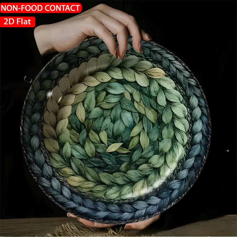 1pc Mandala Leaf Round Decor - Mandala & Botanical Leaf Design Non-Food Contact Ornament, Elegant Zen Table Centerpiece for