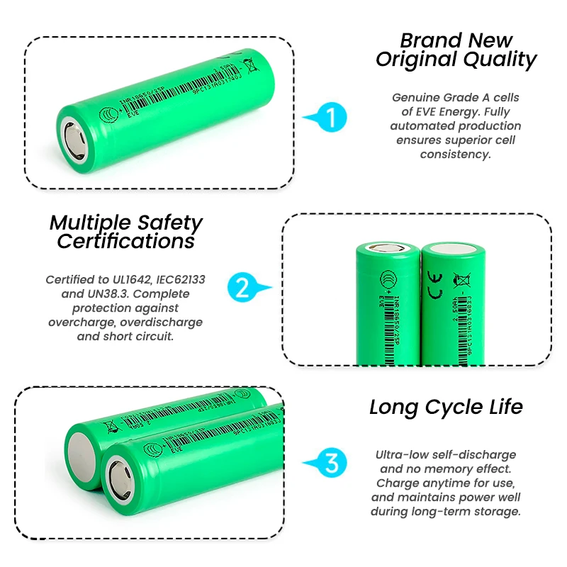 EVE 25P 18650 lithium battery 12C power type 2500 large capacity lithium battery tool chainsaw