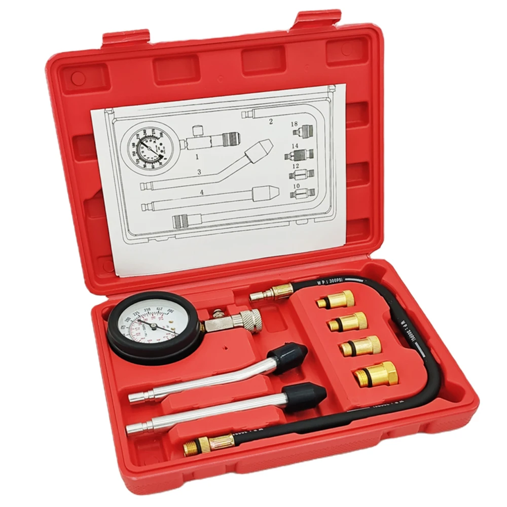 Pressure Gauge Gasoline Engine Compression Tester Automotive Workshop Tools Mechanical Inspection Garage Tool Car Verification