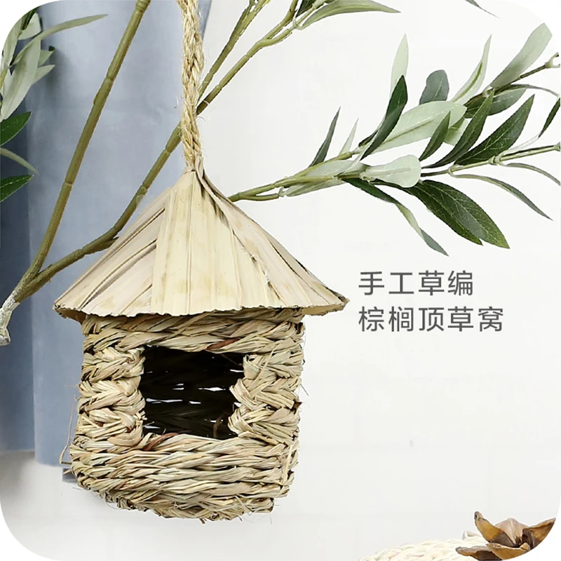 Handwoven grass nest, bird nest, pearl nest, bird toy, garden decoration, rabbit, guinea pig, hamster, etc