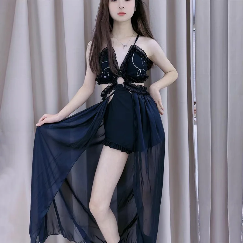 

One-Piece Sexy Swimsuit for Women, New Hot Spring, Summer, Covering Belly, Thin, Fairy, Gathered, Summer