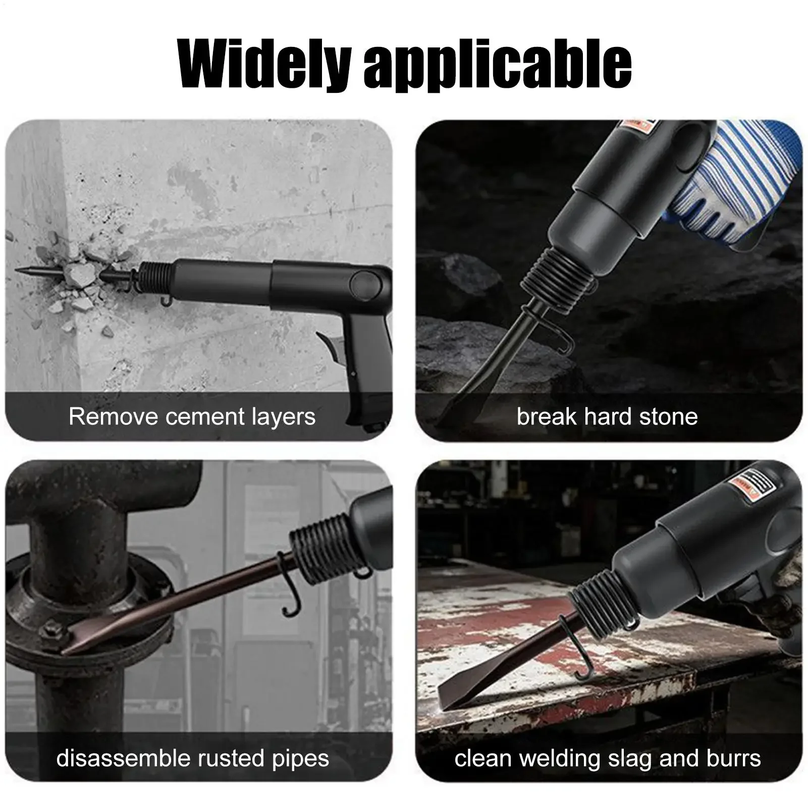 Air Chisel 4500 BPM Pneumatic Tool With Quick Change Retainer 150mm Pneumatic Air Hammer With 4 Chisels For Auto Chipping