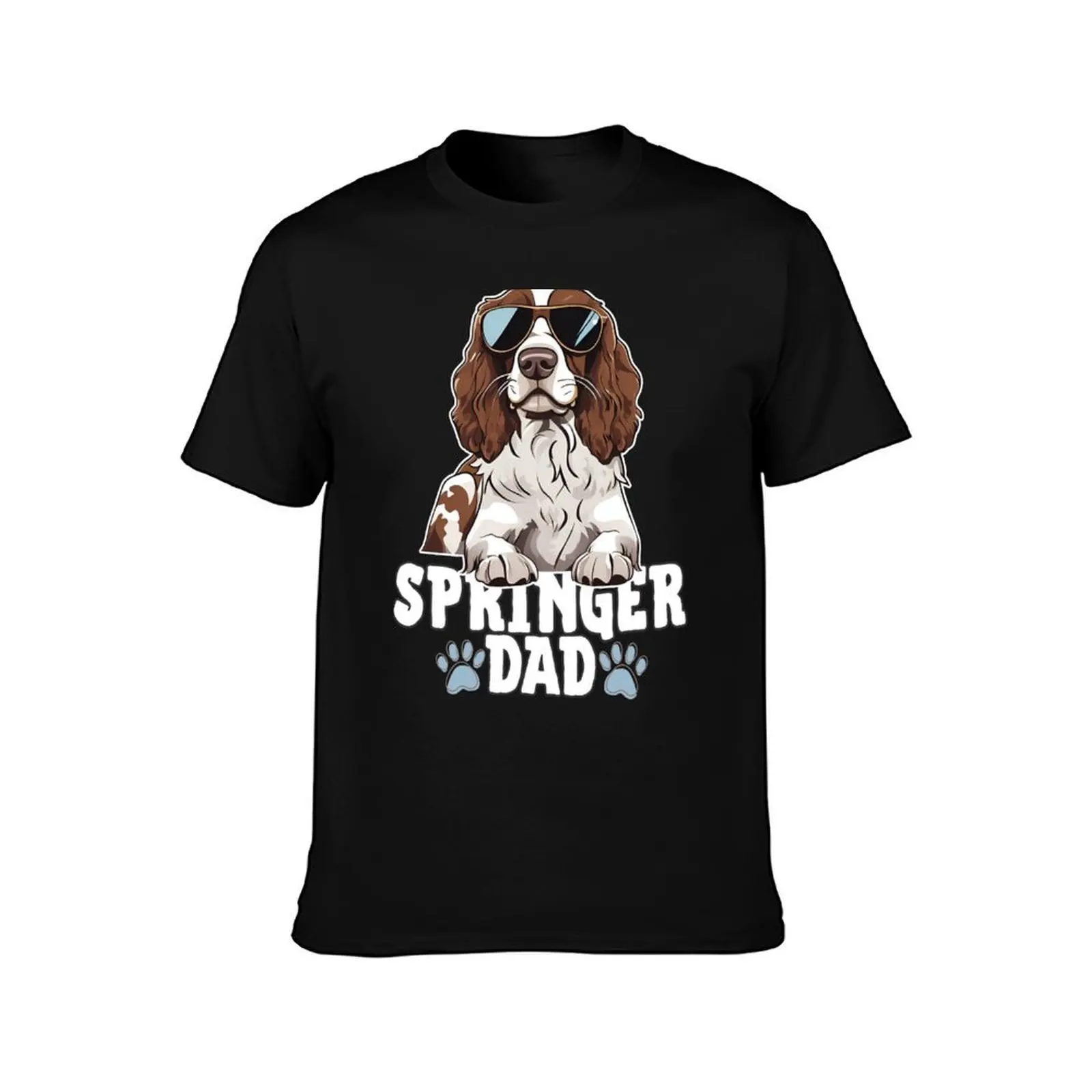 Springer Spaniel Dad – Energetic Loyal and Always Ready for Adventure T-Shirt Summer Casual Cotton Tee Vintage Graphic Print