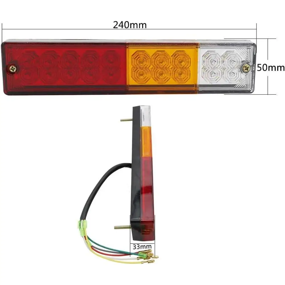 12 فولت/24 فولت 20 LED مقطورة الذيل أضواء خلفية بار بدوره إشارة عكس مصباح جيد الإضاءة للمقطورات والشاحنات والشاحنات والحافلات والسحر #5