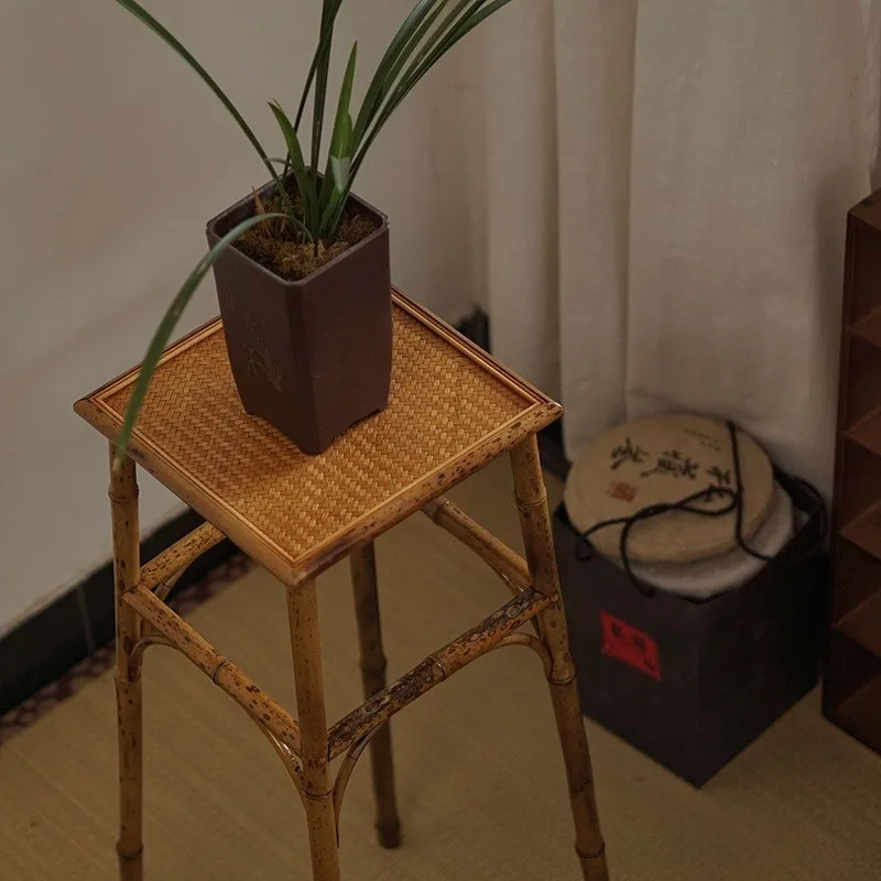 Flower table for listening to the zither, new Chinese living room orchid and bamboo flower rack, calamus flower pot storage 4