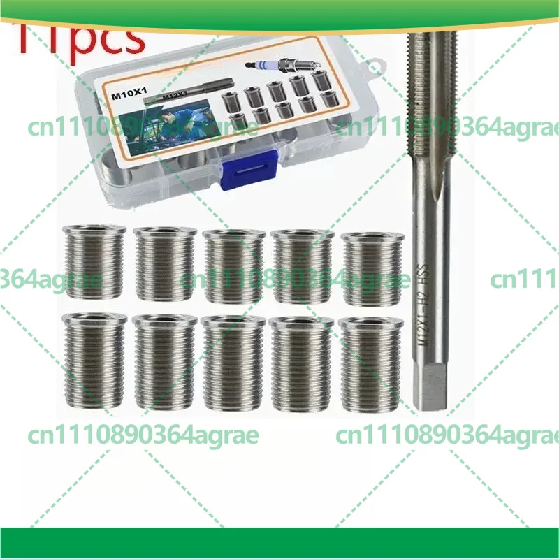 11Pcs Spark Plug Thread Repair Tool Kit M10*1.0 M10*1.25 M14*1.25 For Car Motorcycle Box Packed Power Tool Accessories