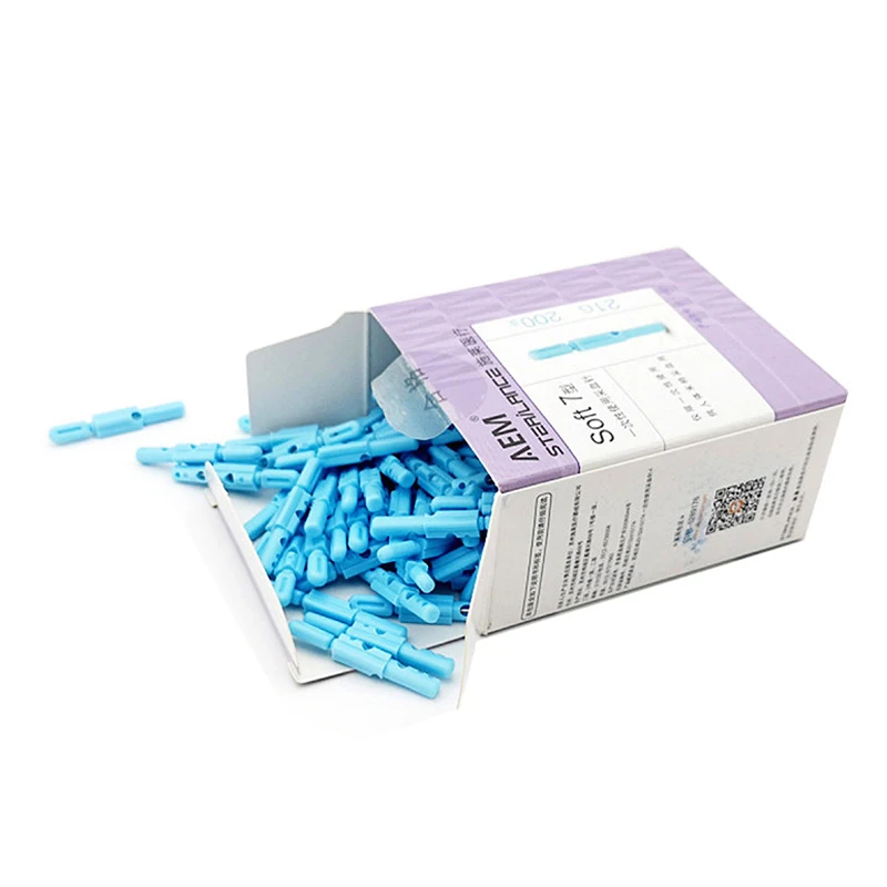 200Pcs 21G Soft Blood Glucose Medical Collecting Lancet Needles Diabetes Tests