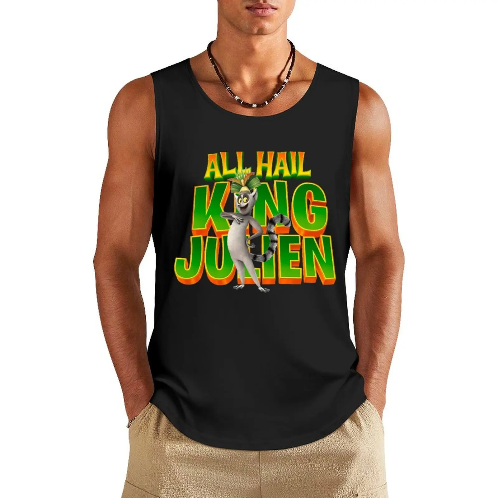 

King Julien King Julien King Julien Tank Top sleeveless gym shirt man fitness gym for men Male vest best selling products