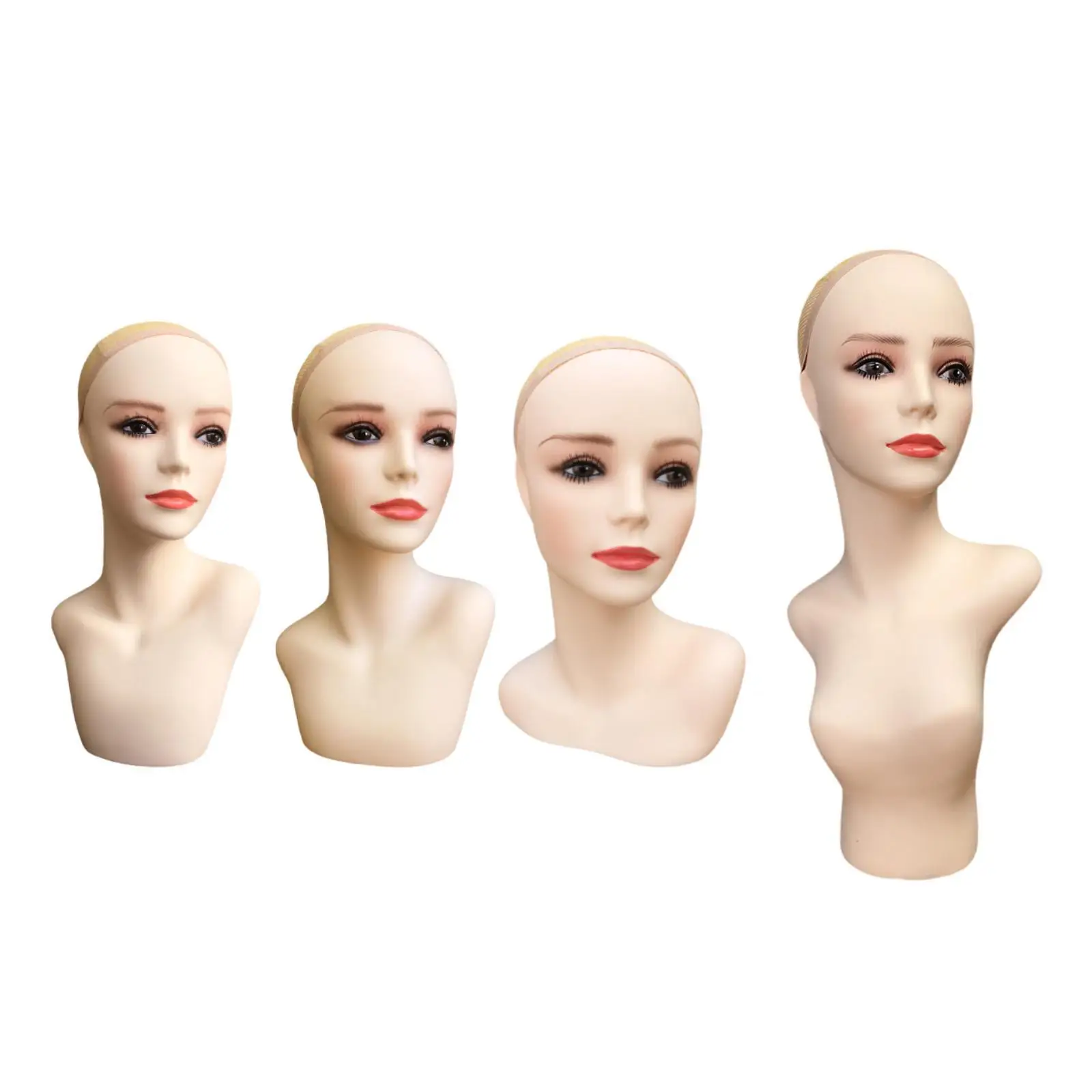 

Realistic Mannequin Head Stand Hat Display Rack Wig Display Model with Shoulder for Hats Hairpieces Necklace Earrings Jewelry