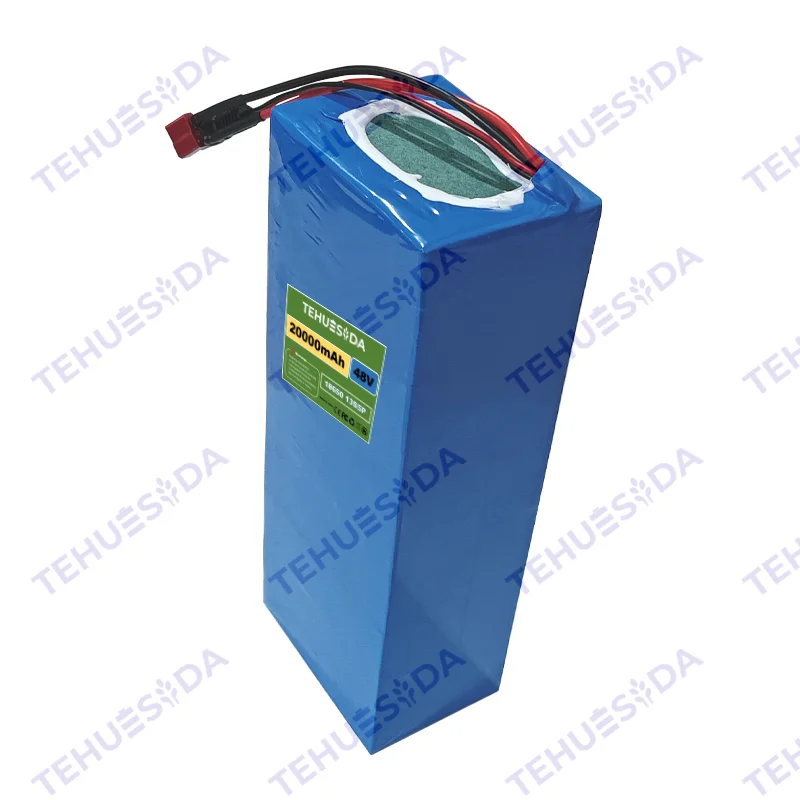 48V 20Ah Rechargeable Lithium Battery Pack 18650 13S5P Built-in Intelligent BMS Suitable for 500-1000W Motors 54.6V2A Charger