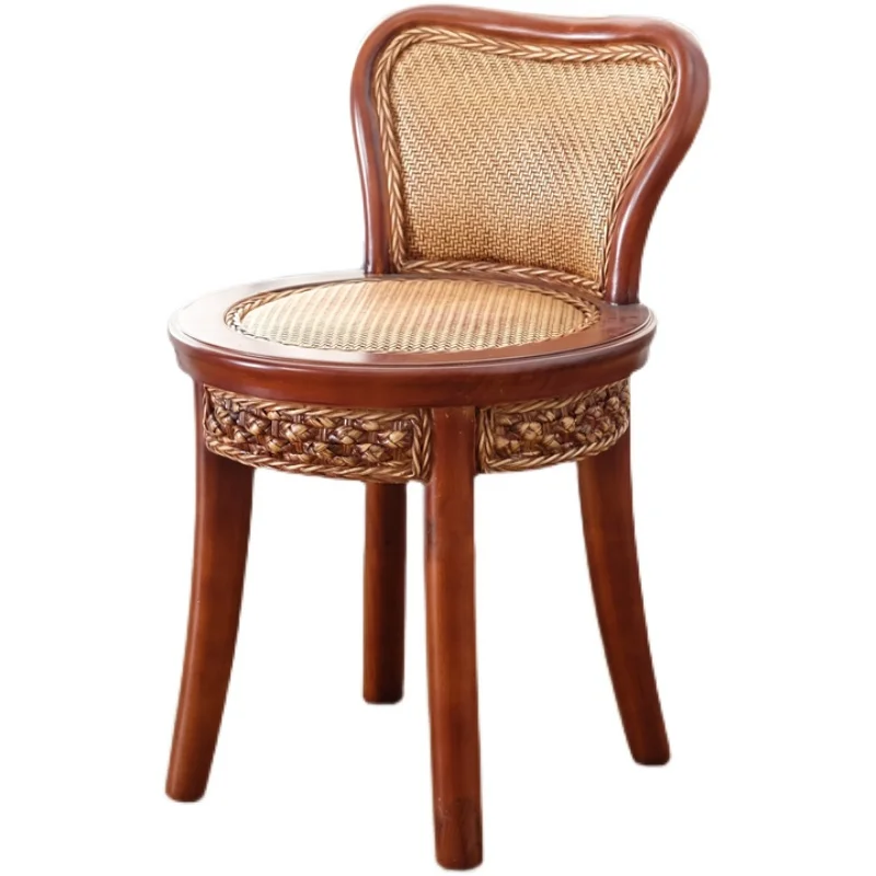 

Rattan chair single rattan back chair leisure household small chair stool round stool low stool woven