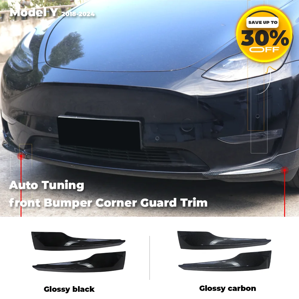 

Front Bumper Corner Guard Trim for Tesla Model Y 2018-2024 Anti Collision Strip Corner Bumper Lip Protector Auto Accessories