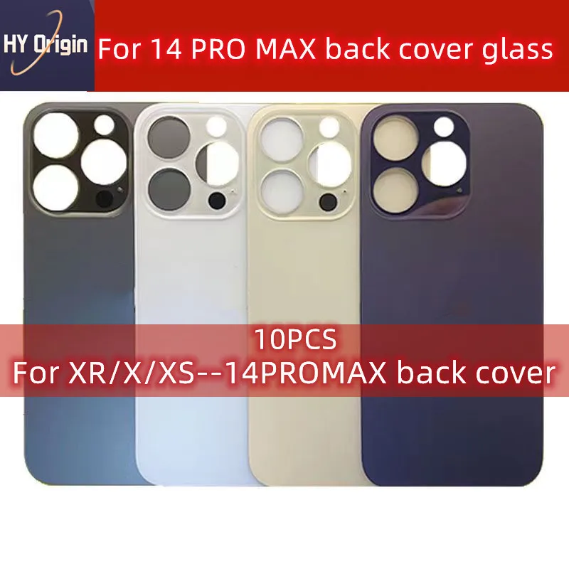 10Pcs large hole Back Glass For iPhone 11 12 Mini 13 14 15 Plus Pro Max Rear Battery Cover Replacement