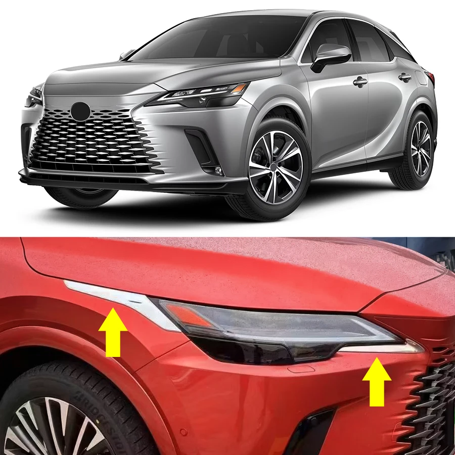 Chrome Car Exteior Headlight Head Light Cover Trims Moulding For 2023 2024 2025 2026 Lexus RX350 RX350h RX450h+ RX500h