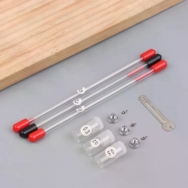 3/10Pcs Airbrush Replacement Parts Kit With 0.2/0.3/0.5 Mm Airbrush Nozzle,Airbrush Needle,Airbrush Nozzle Cap Small Wrench