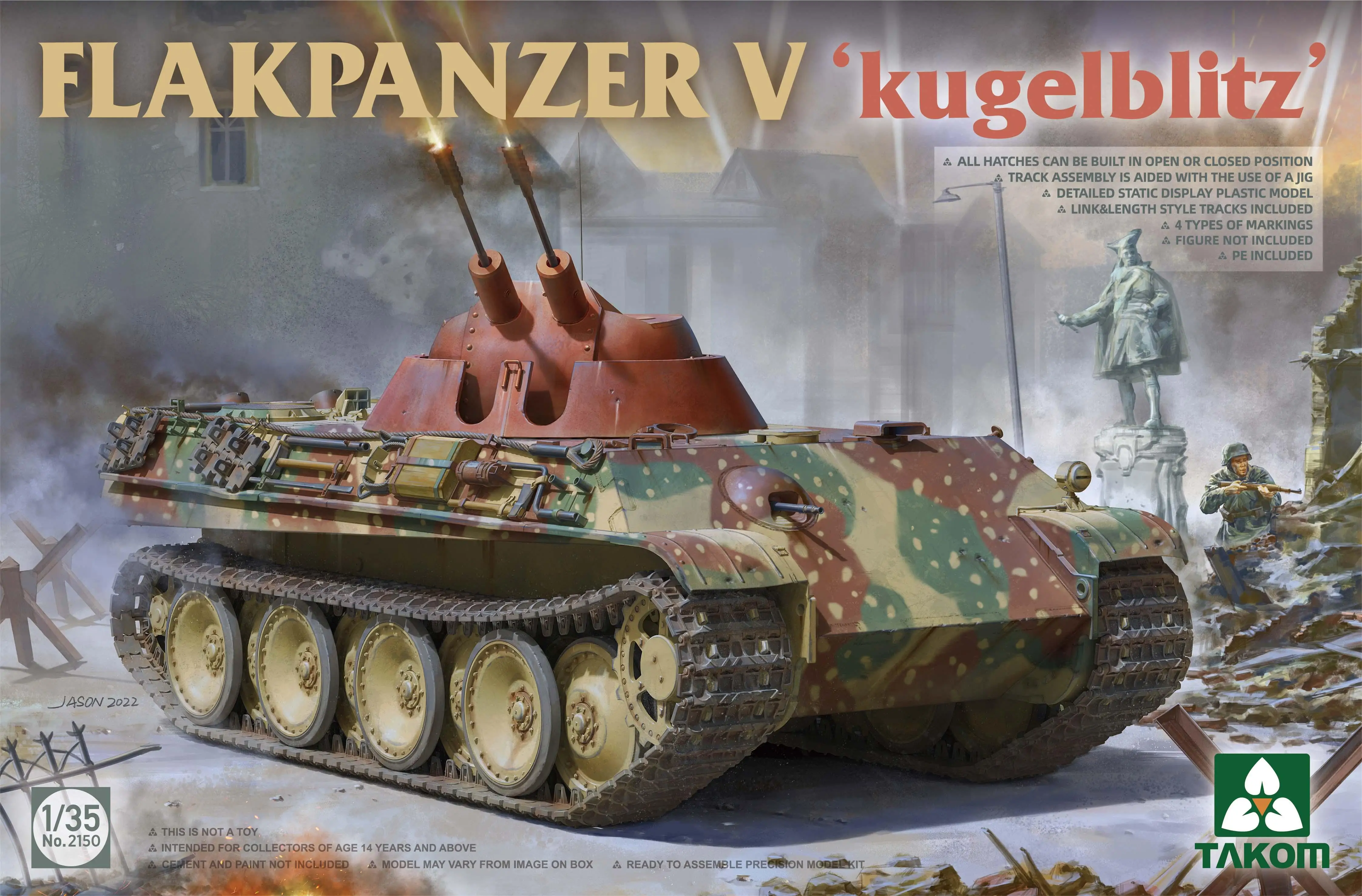 

Takom 2150 1/35 Scale Flakpanzer V `Kugelblitz` Assemble Plastic model kit