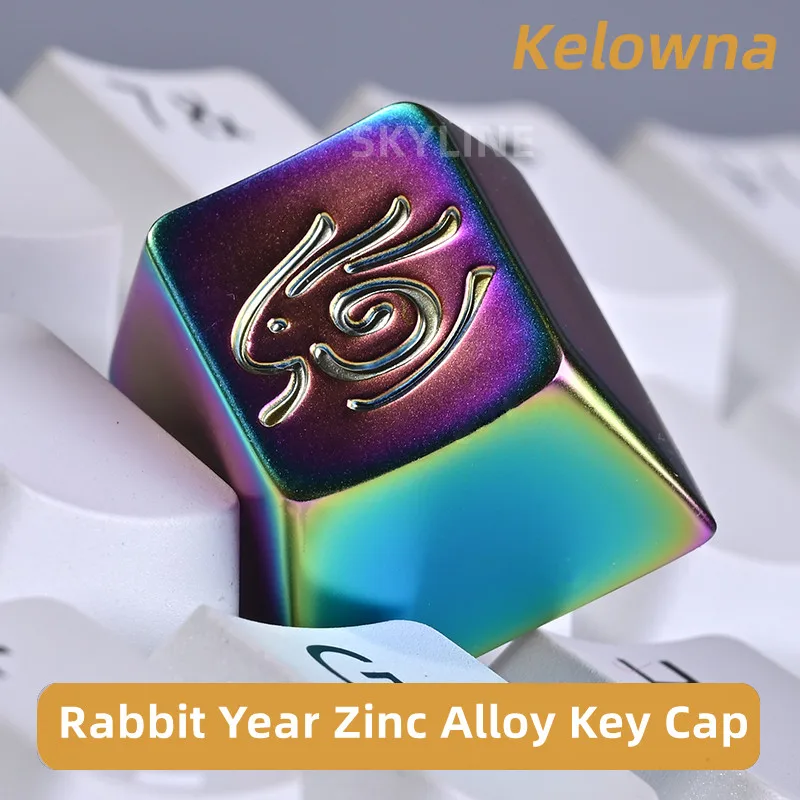 

【In Stock】Kelowna The Year Of The Rabbit Zinc Alloy Metal Personality Key Cap R4 Original Factory Mechanical Keyboard Zodiac