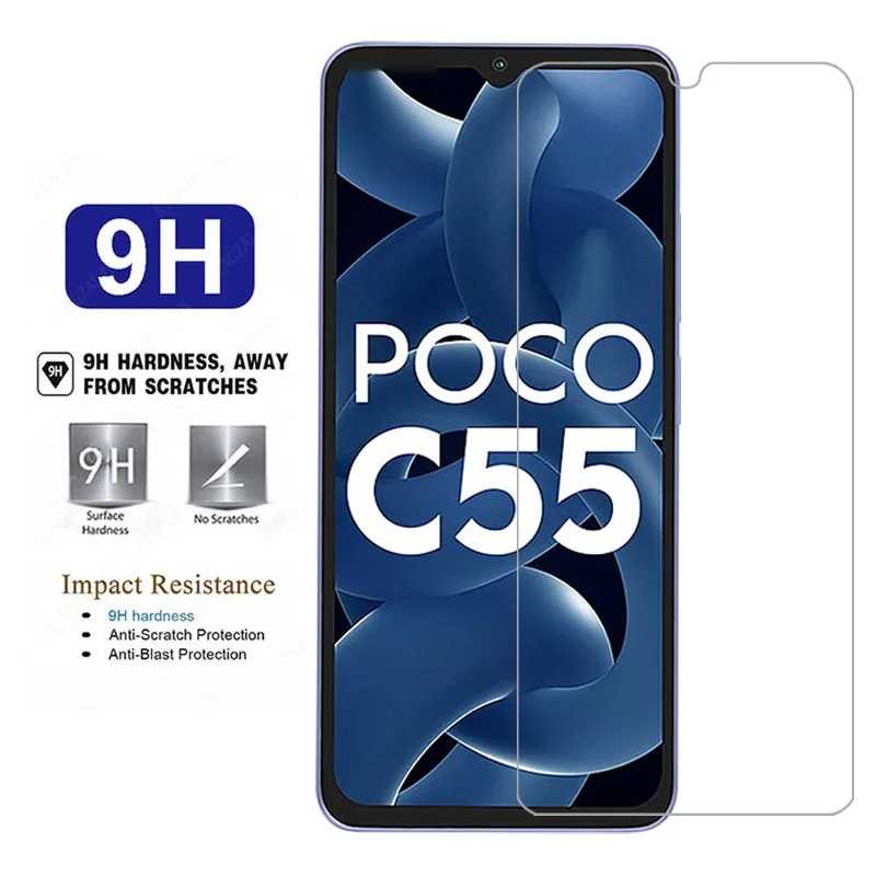 tempered glass phone case for xiaomi poco c55 back cover on pococ55 poc pco c 55 55c 360 xiomi xaomi xiami xioami xaiomi c55case