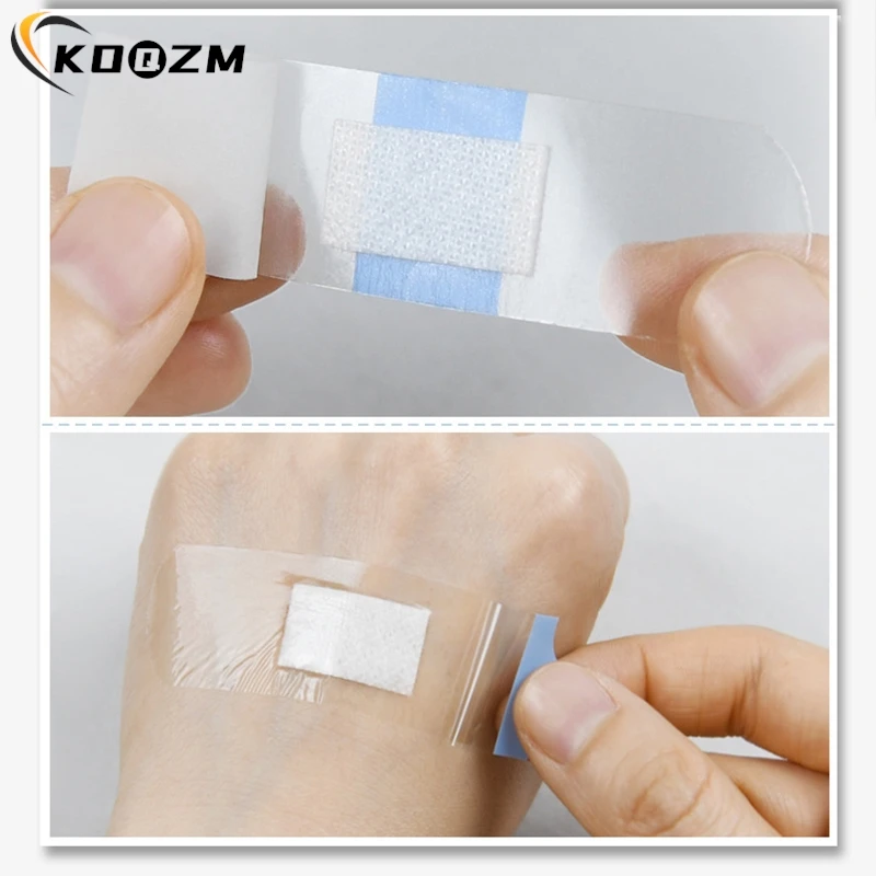 Band Aid impermeável transparente, Tiras médicas adesivas, Ferida de gesso para esportes, Banho, Primeiros socorros de proteção, PU