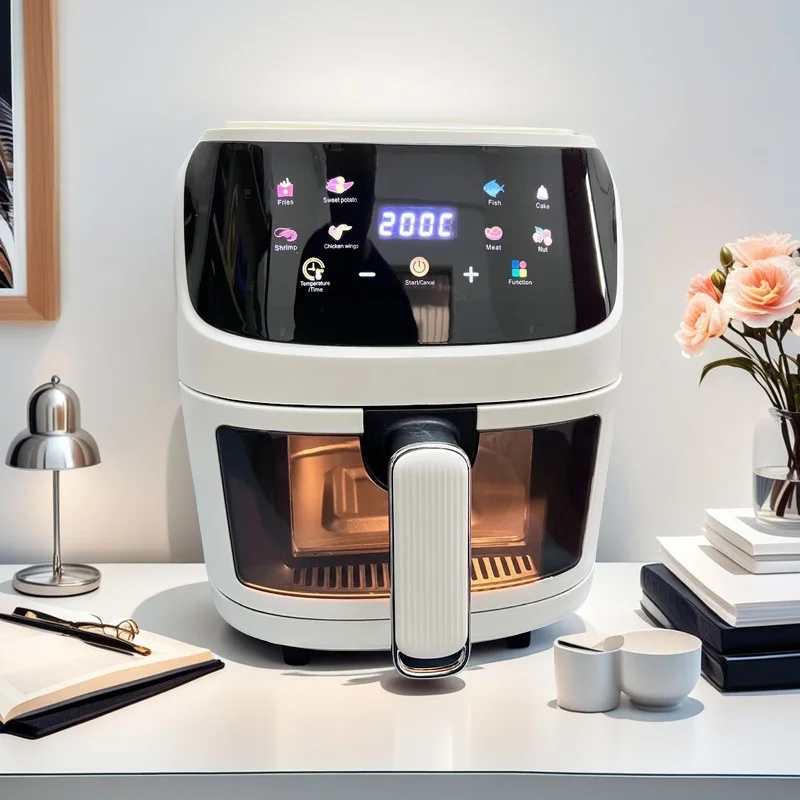 Air Fryer with Windows Household Multifunctional Air Fryer Cross-border Wholesale Smart Color Touch Screen