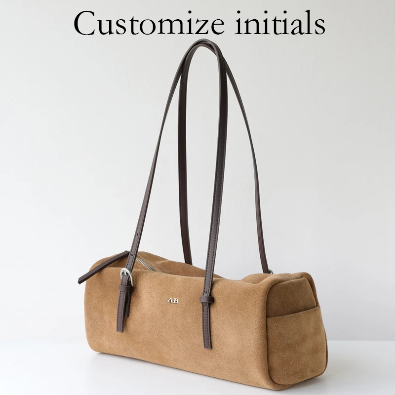 Customize Initials Leather Bags For Women Luxury Designer Handbag Purses 2026 New In Suede Cowhide Long Strip Underarm shouolder