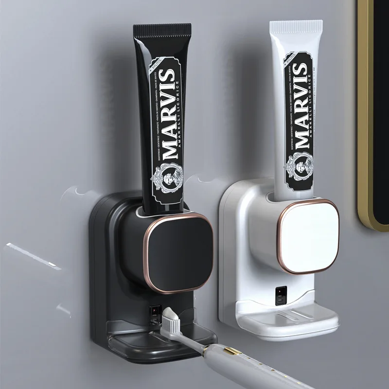 Automatic Sensing Electric Toothpaste Dispenser Wall Mounted Non Perforated Intellisense Toothpaste Squeezer Bathroom Tool ZG70