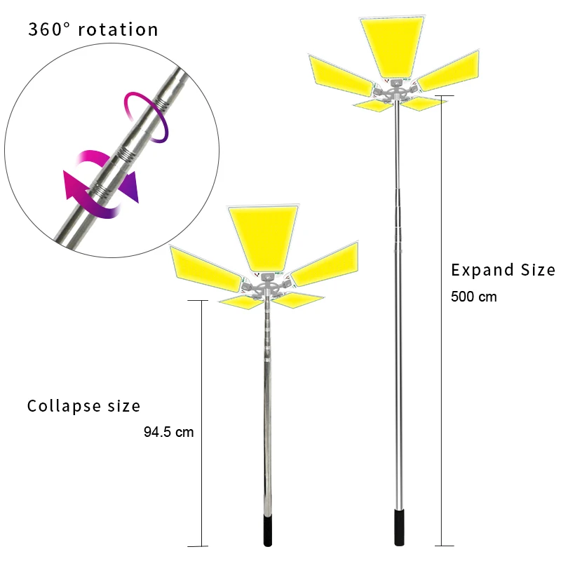 Barra telescópica para iluminación de tienda de campaña, luces portátiles para acampar, equipo de linterna, Bombilla, lámpara de luz Led, bombilla