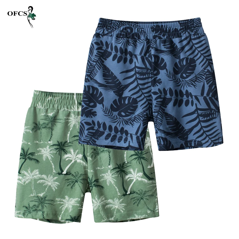 Children's Clothing Girls Boys Shorts Cotton + Polyester Summer Beach Pants Kids Soft Breathable Five-Point Pants Elastic Waist