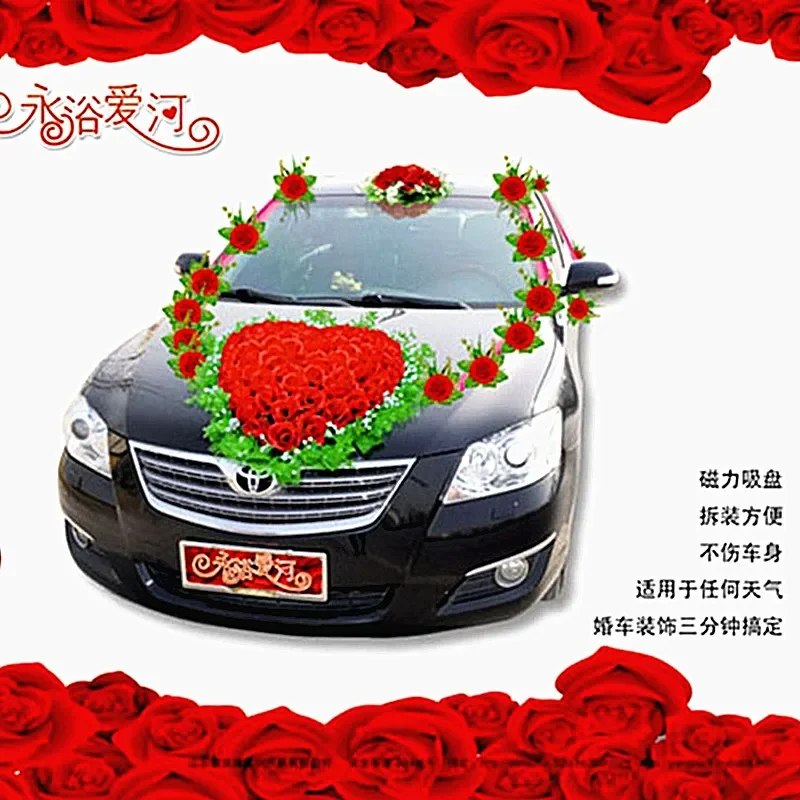 Wedding owner, car decoration, car flower, Korean style simulation of team car flower