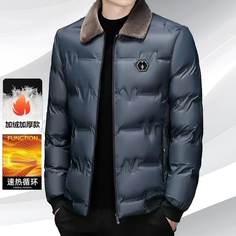 

Мужские цветные с отложным воротником и длинными рукавами на молнии, повседневные модные простые базовые повседневные стеганые пальто, мужские парки, одежда, топы