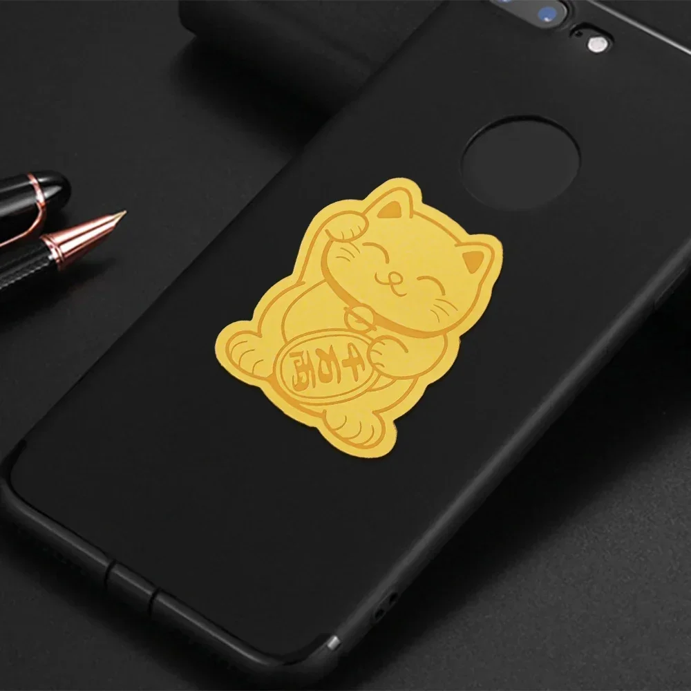 Smooth Matte Lucky Cat Gold Foil Mobile Phone Decoration New Year Stickers Lucky Cats DIY Self-adhesive Patch Sticker 2024 New