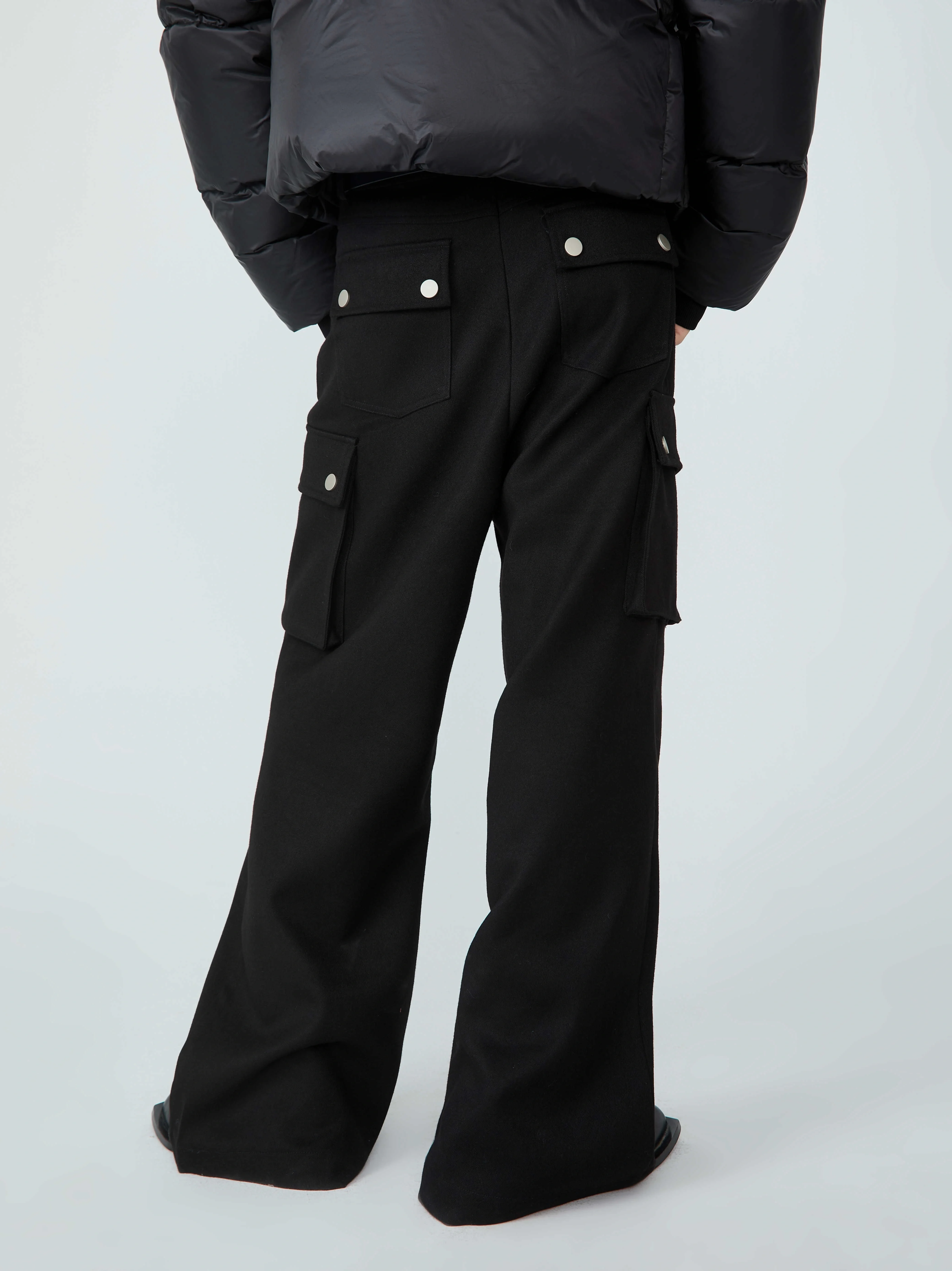 27-46 2025 Men Women's Clothing Original Catwalk Three Dimensional Silhouette Large Pocket Micro Flared Pants Plus Size Costumes