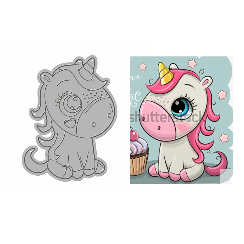 

Cartoon Unicorn Candy Metal Cutting Dies For Scrapbooking New 2022 Paper Making Embossing Without Stamps Frame Card Craft