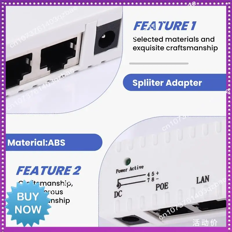 Hot Ltem Poe Splitter Poe Injector Rj45 DC 5,5 мм X 2,1 мм Вход Пассивный Poe Injector Разъем адаптера для IP-сети Ca