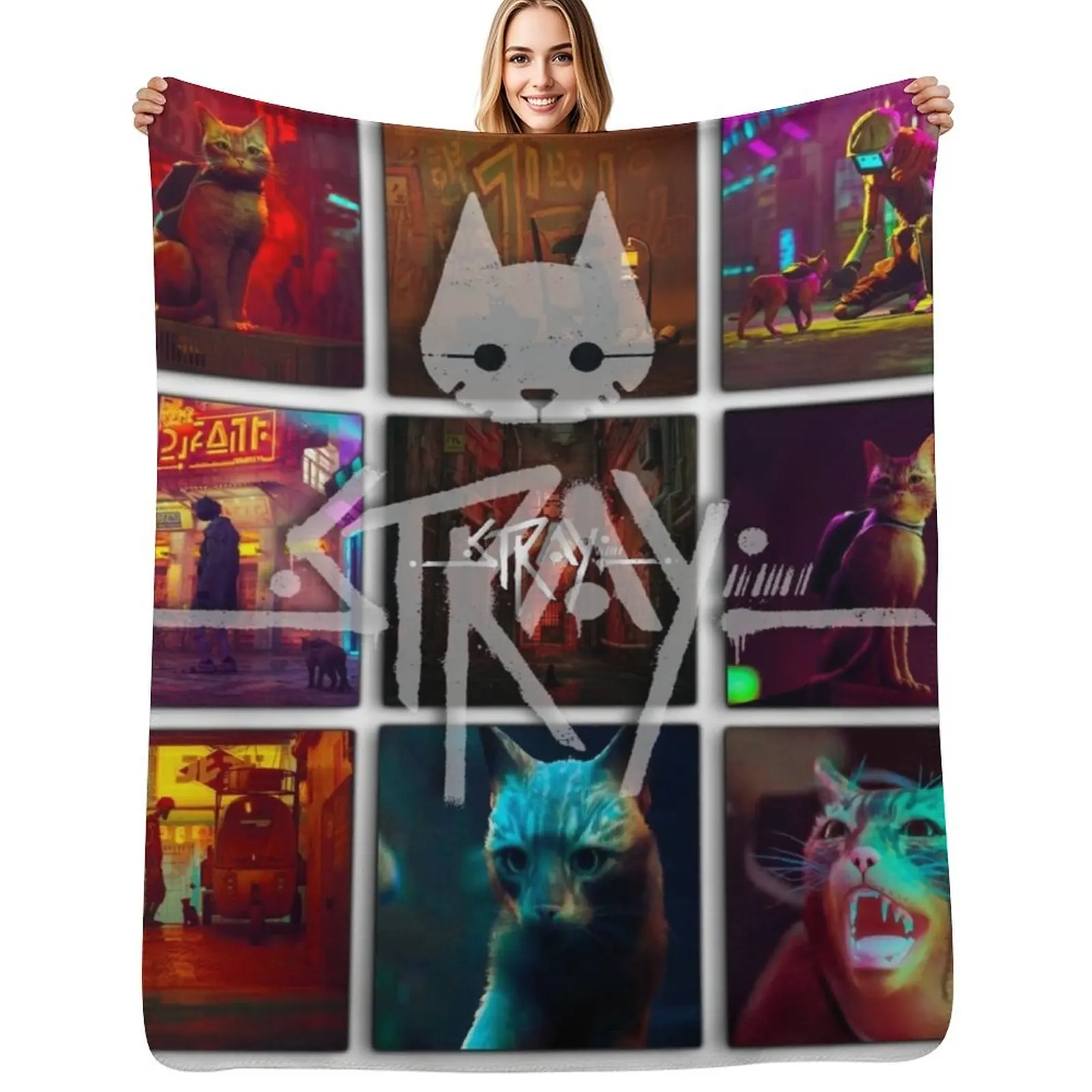 Stray Game - Cat Game - 9 image of stray game Throw Blanket Elegant Warm Throw Blanket for Hotel Home