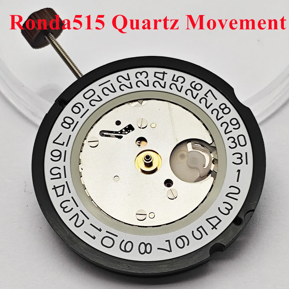 

Ronda515 Quartz Movement 3 Hands Quartz Movement With Date Accessories Repairing Replacement 515-3 Movement
