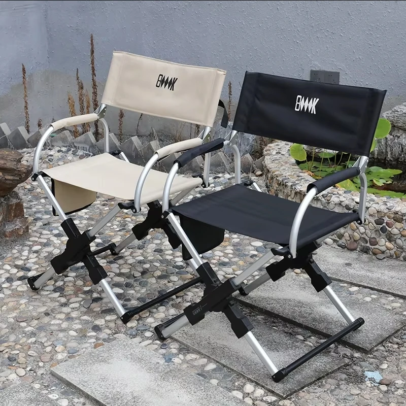1PCS Outdoor Foldable Director's Chair Camping Beach Fishing Chair Aluminum Alloy Travel Hiking Picnic Seat Travel Furniture