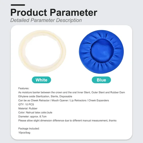 Imagen 2 del producto Abridor de boca estéril de goma desechable Dental, expansor de mejillas Orales, Retractor de goma, barrera de goma para odontología, 10 Uds.