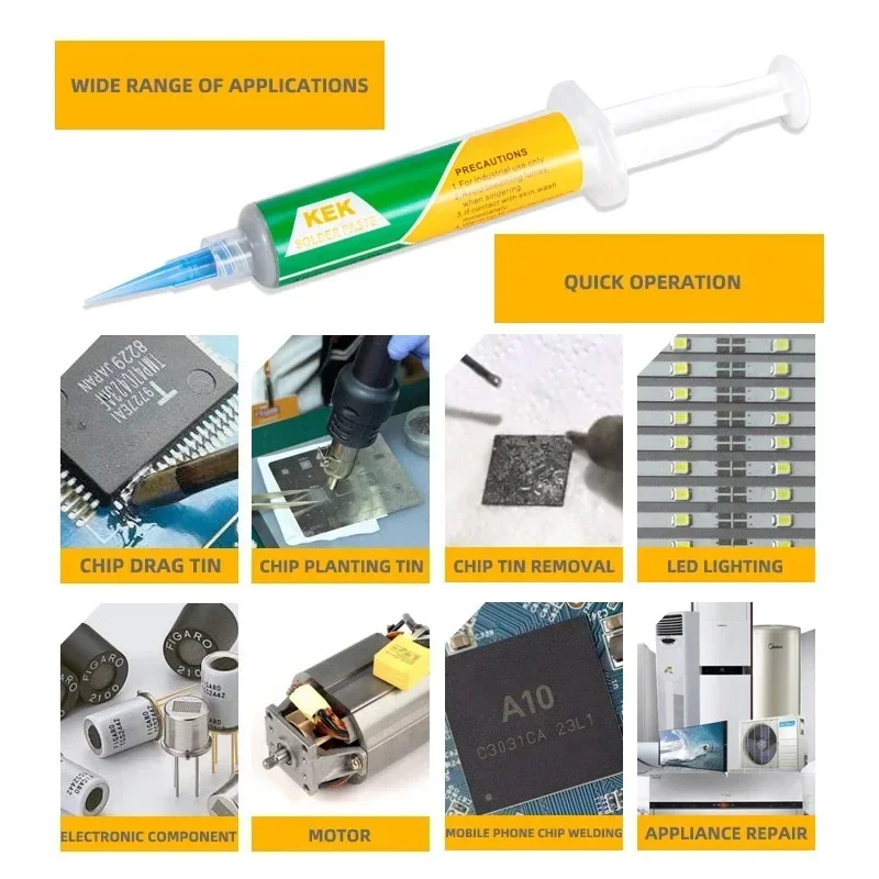 Solder Paste Medium Temperature Melting Point 183 Needle Tube Type Sn63 Fast Welding Solder paste syringe