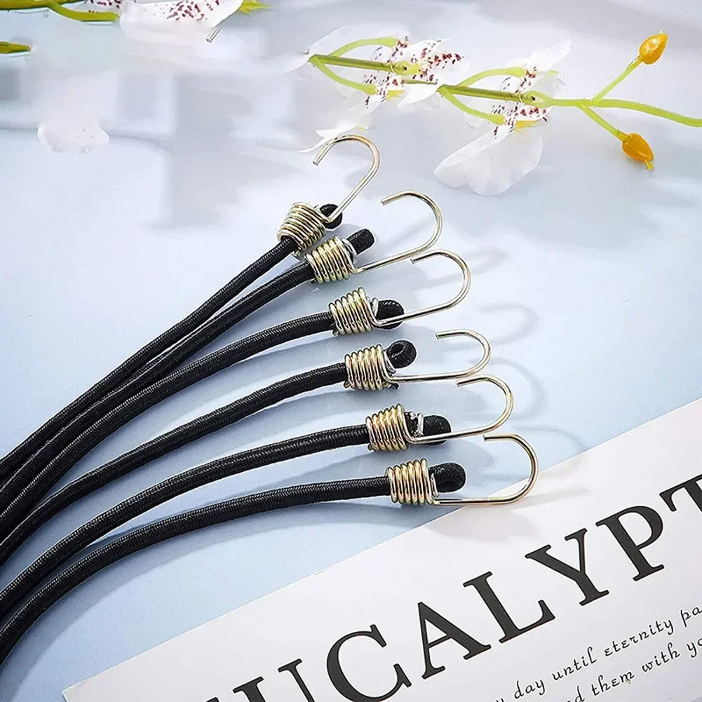 10 szt. Wytrzymałych elastycznych linek bungee z karabińczykiem, linki do bagażu 30 cm, linki do pakowania bagażu, akcesoria kempingowe — zdjęcie 2