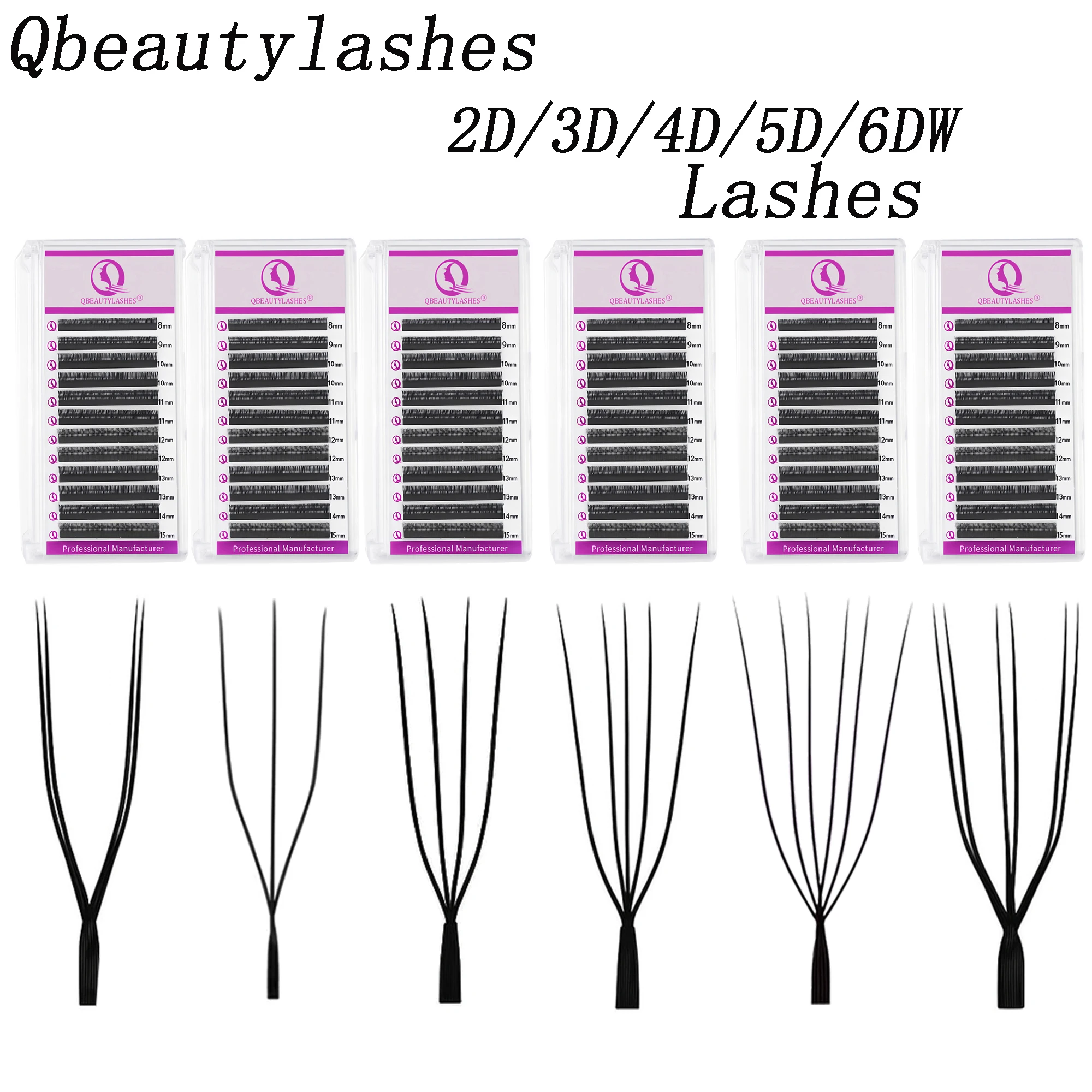 

Qbeautylashes Cílios U Shaped 3D 4D 5D 6D W Eyelashes Extension Double Tips YY Lashes Premade Fan U False Eyelashes Makeup