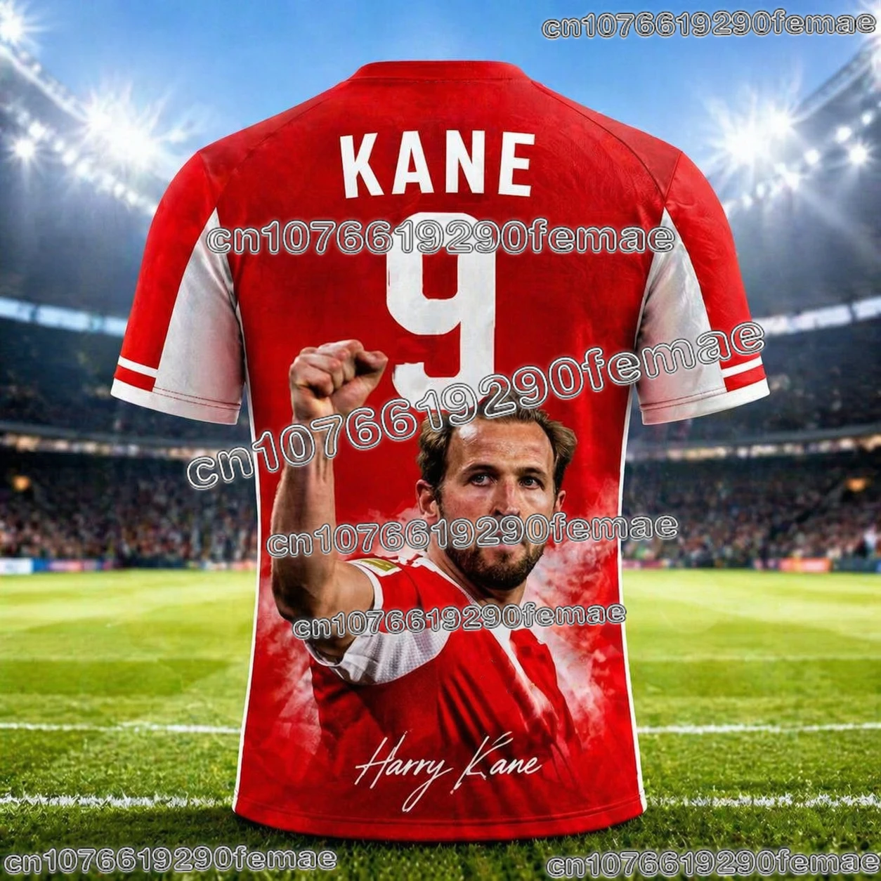 Fashion Kane 3D Printed Football Fan Jersey Breathable Quick-Dry Sports T-Shirt for Men, Active Sports Enthusiasts, and Kids