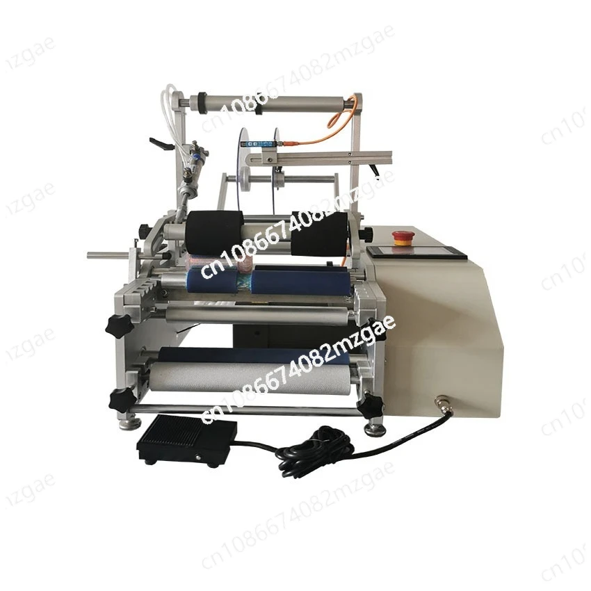 

Round bottle double-sided labeling machine, wine bottle mineral water self-adhesive labeling machine, semi-automatic round
