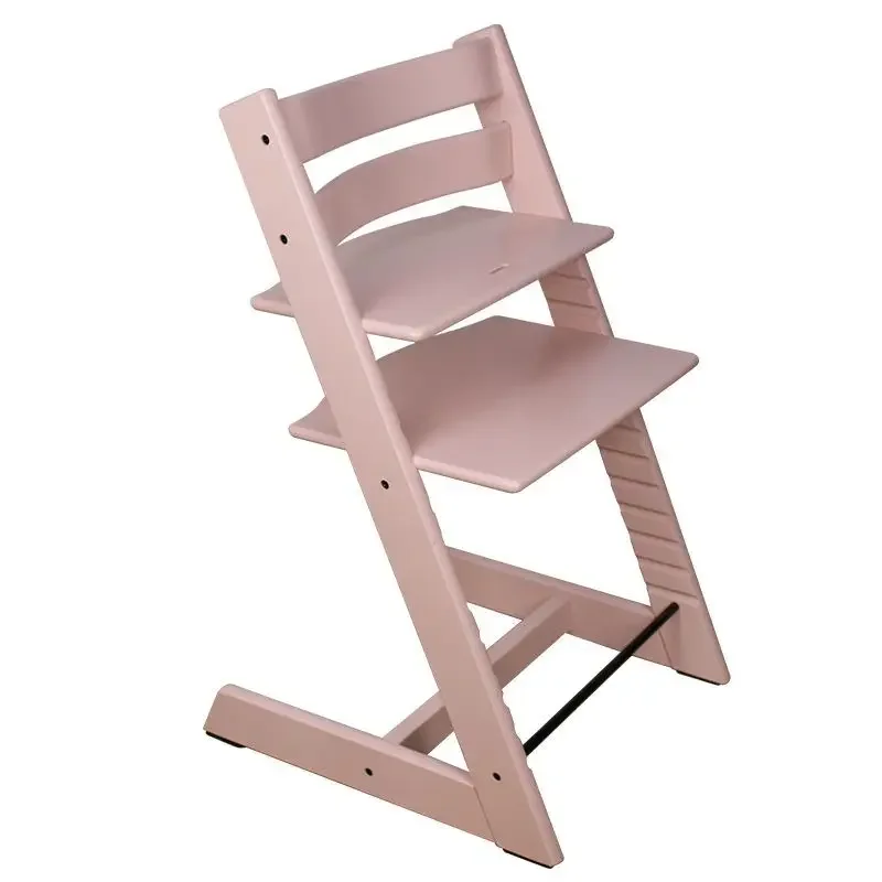 Chaise de Salle à Manger pour Bébé en Bois Massif, Chaise d\'Alimentation Haute, Dossier Ergonomique, Réglable, Table et Chaises pour Enfants