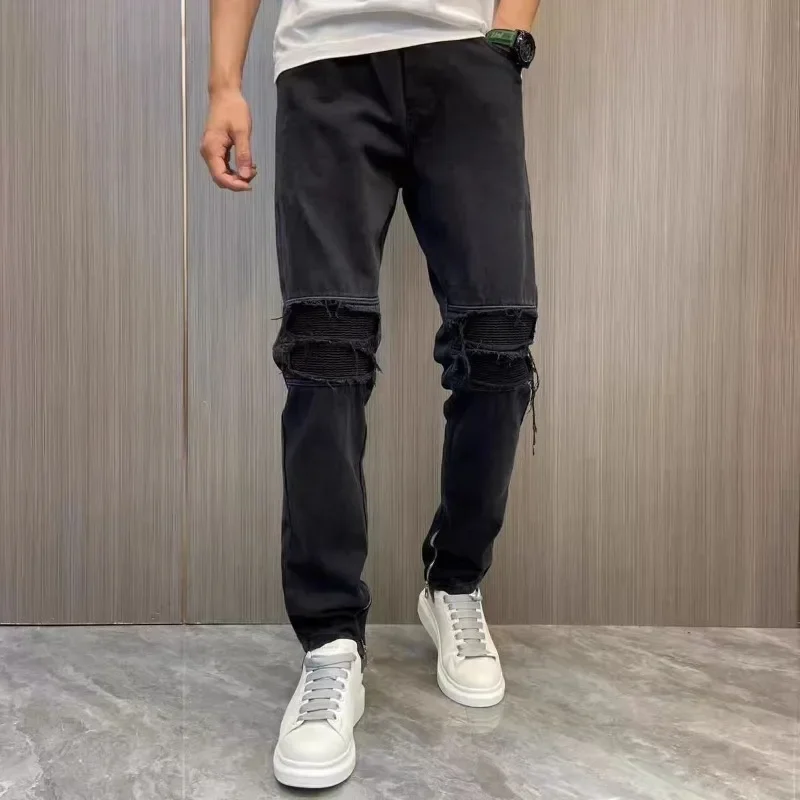 

Harem Male Cowboy Pants 90s Streetwear Luxury Y2k Trousers Vintage Grunge Goth 2025 Fashion Cotton Stylish Stacked Men's Jeans