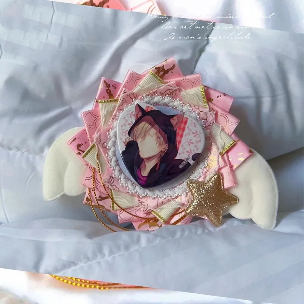 

Кружевной значок в стиле аниме, основа для дисплея, крылья, цветок, брошь, держатель, Itabag, декор, украшение в виде банта, креативные красочные значки, булавки, лоток