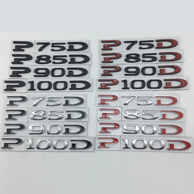 

P75D P85D P90D P100 Original letter logo Trunk Letter Sticker Tail Letter Label trunk decal For Tesla Model Y 3 S X