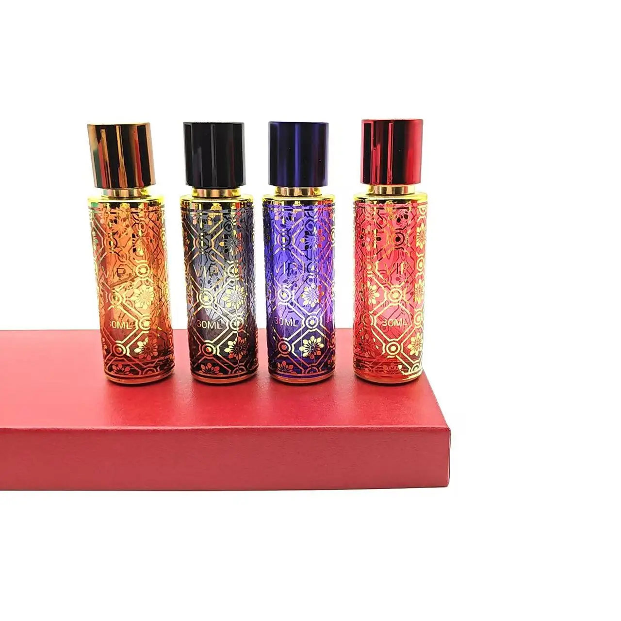 4 unidades mini garrafa de spray de perfume de vidro estilo árabe garrafa vazia garrafa de perfume vazia colorida