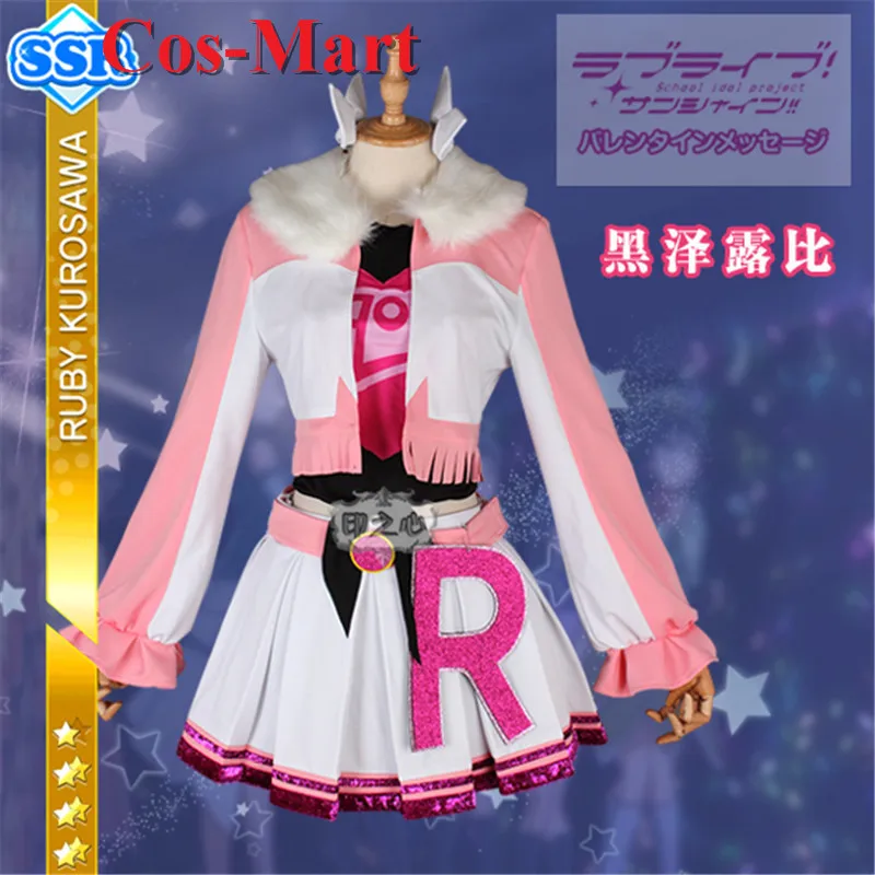 Cos-Mart Anime LoveLive Sunshine Kurosawa Ruby Cosplay Costume Miracle Wave Series Pink Dress Activity Party Role Play Clothing